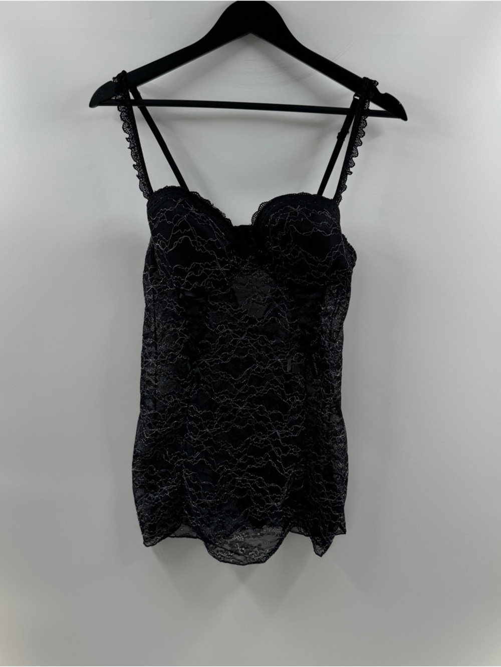 Cassandra Intimates Black Lace Fitted Dress – Women’s Large